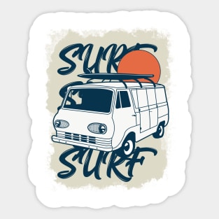 Vintage Surfer Van Design For Surfers And Adventurers Sticker